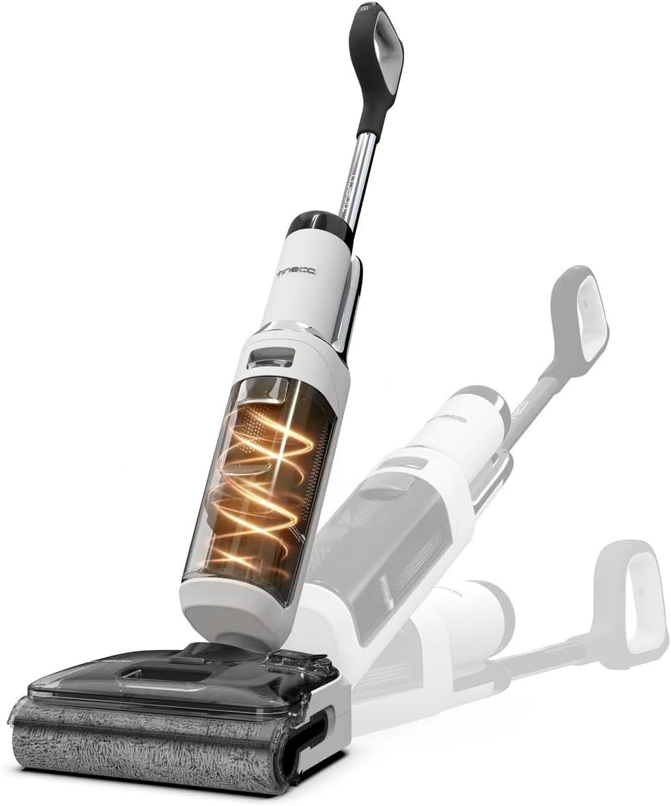 Tineco Floor One Stretch S6 Aspirateur Laveur de Sols Eau et Poussière, Conception Plate à 180°, Hauteur compacte de 13 cm, Auto-Nettoyage Flashdry à 70℃ en 5 Min, S6 Stretch (Blanc)
